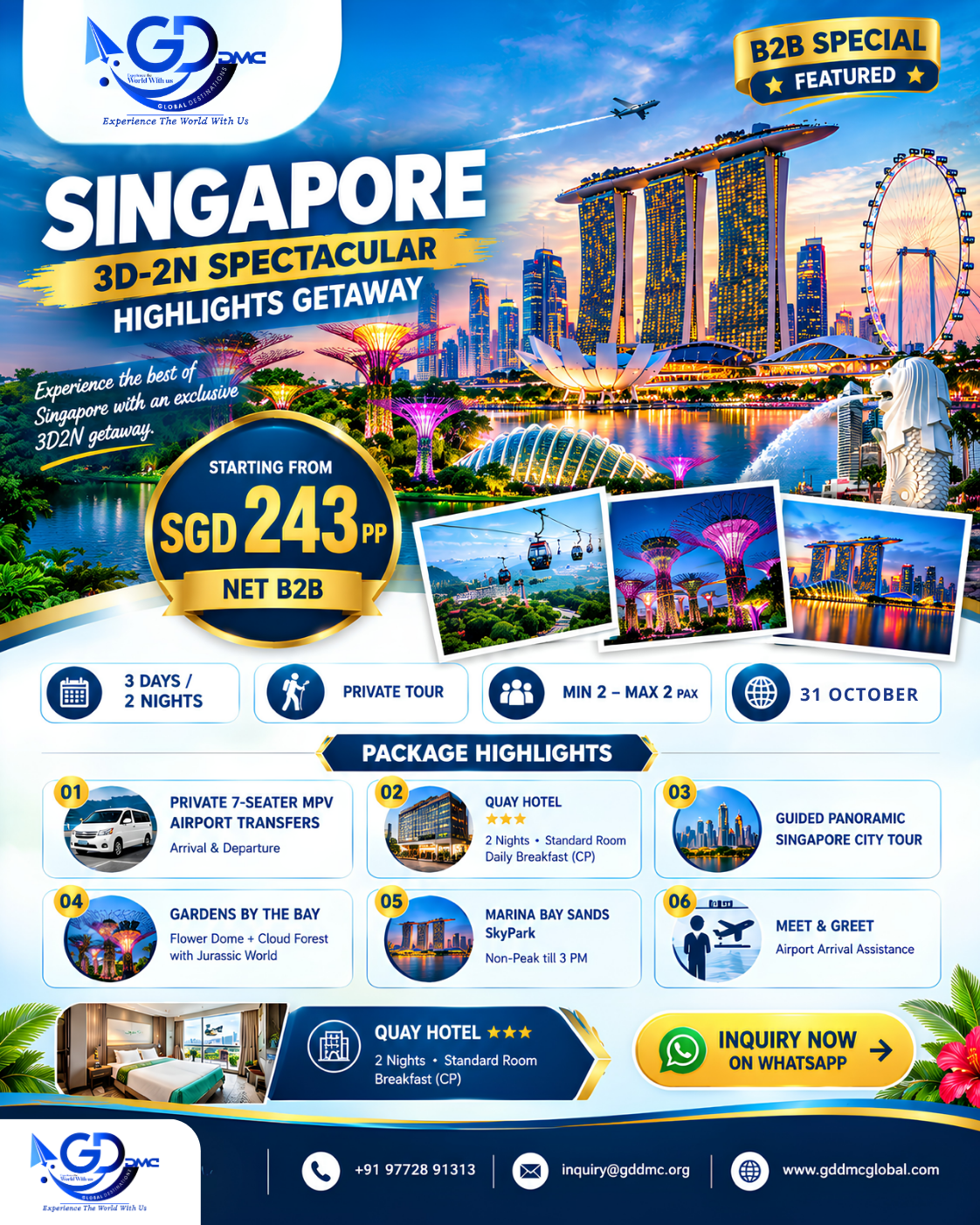 3D-2N Spectacular Singapore Highlights Getaway