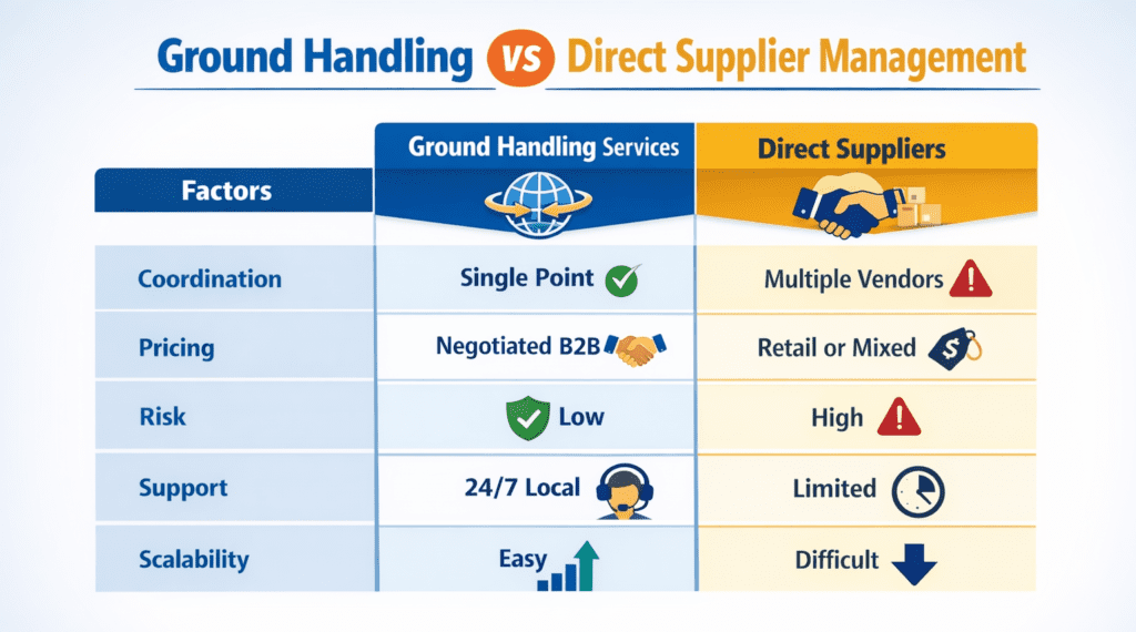 Ground Handling vs Direct Supplier Management